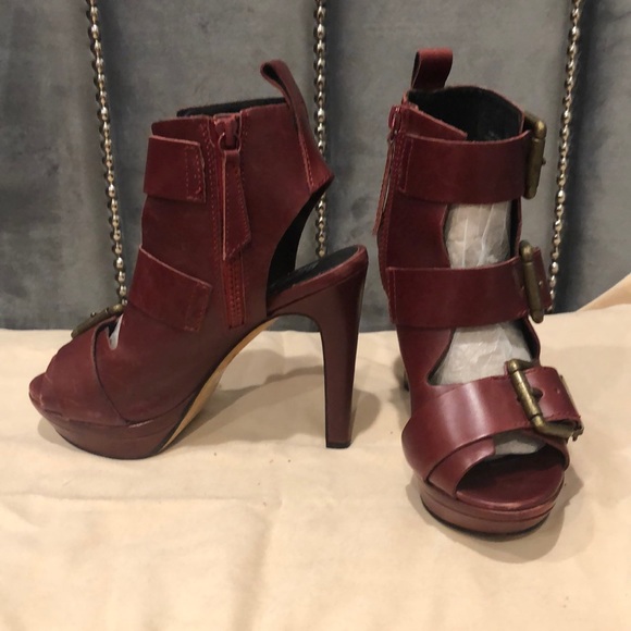 Maroon Platform Buckle Diesel Sandal - Picture 1 of 2